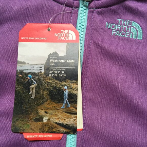 North Face Toddler Full Zip Hoodie Jacket Blue / Orange Size 6-12 Months - Picture 5 of 15